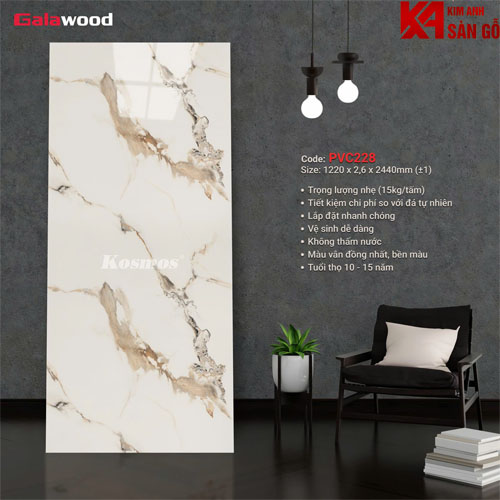 Tấm Ốp Tường PVC Giả Đá Galawood-228